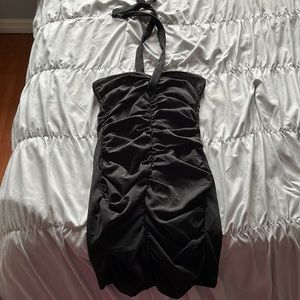 Black mini scrunched dress